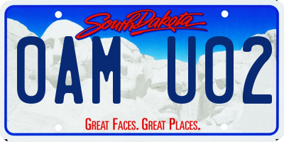 SD license plate 0AMU02