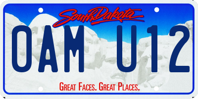 SD license plate 0AMU12