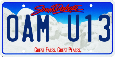 SD license plate 0AMU13
