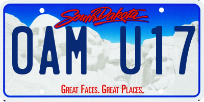 SD license plate 0AMU17