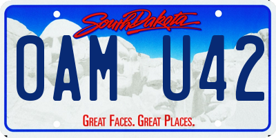 SD license plate 0AMU42