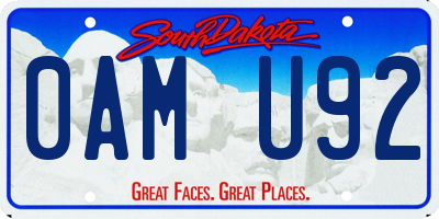 SD license plate 0AMU92