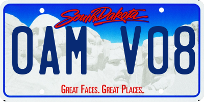 SD license plate 0AMV08