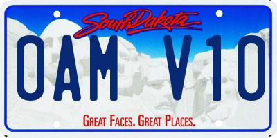 SD license plate 0AMV10