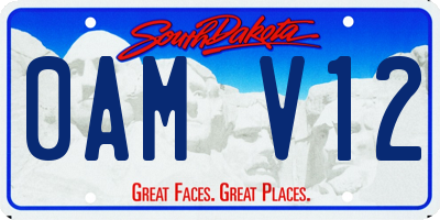 SD license plate 0AMV12