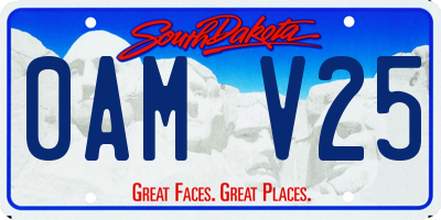 SD license plate 0AMV25