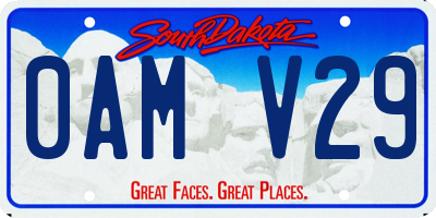 SD license plate 0AMV29