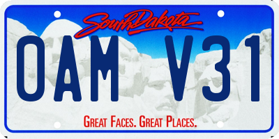 SD license plate 0AMV31