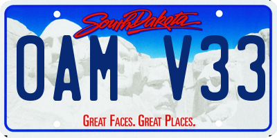 SD license plate 0AMV33