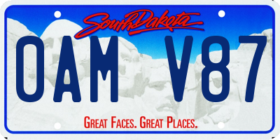 SD license plate 0AMV87