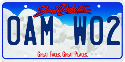 SD license plate 0AMW02