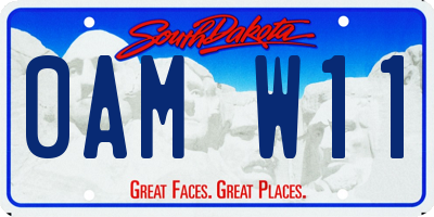 SD license plate 0AMW11