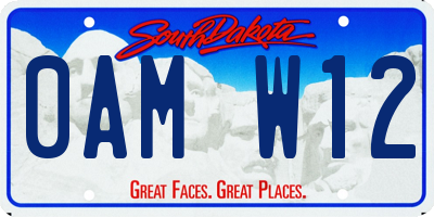 SD license plate 0AMW12