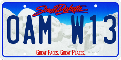 SD license plate 0AMW13