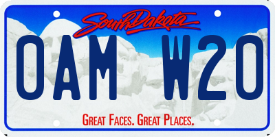 SD license plate 0AMW20