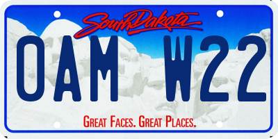 SD license plate 0AMW22