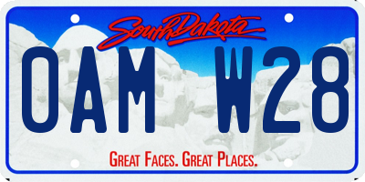 SD license plate 0AMW28