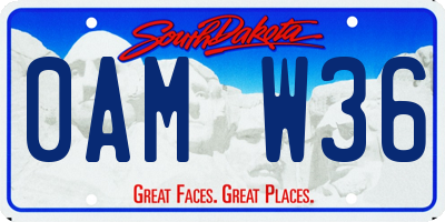 SD license plate 0AMW36