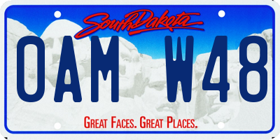 SD license plate 0AMW48