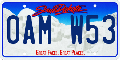 SD license plate 0AMW53