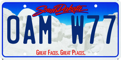 SD license plate 0AMW77