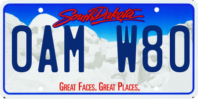 SD license plate 0AMW80