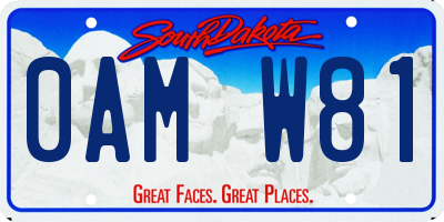 SD license plate 0AMW81