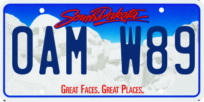 SD license plate 0AMW89