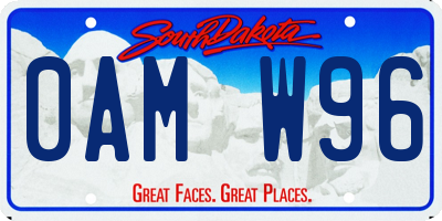 SD license plate 0AMW96