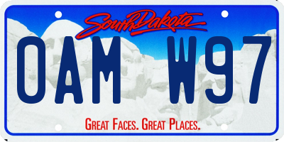 SD license plate 0AMW97