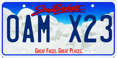 SD license plate 0AMX23
