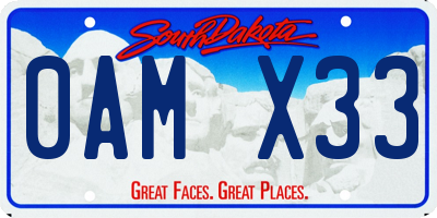 SD license plate 0AMX33