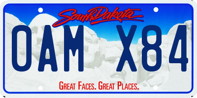 SD license plate 0AMX84