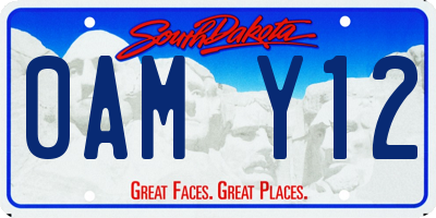 SD license plate 0AMY12