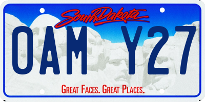 SD license plate 0AMY27