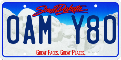 SD license plate 0AMY80