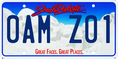 SD license plate 0AMZ01