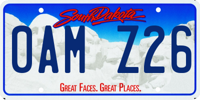 SD license plate 0AMZ26
