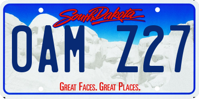 SD license plate 0AMZ27
