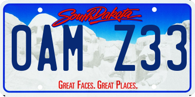 SD license plate 0AMZ33