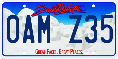 SD license plate 0AMZ35