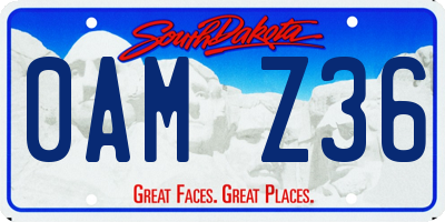 SD license plate 0AMZ36