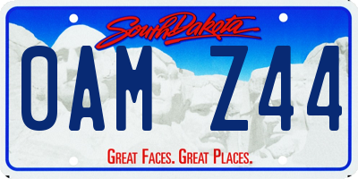 SD license plate 0AMZ44