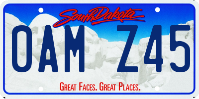 SD license plate 0AMZ45