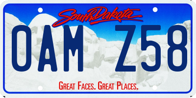 SD license plate 0AMZ58