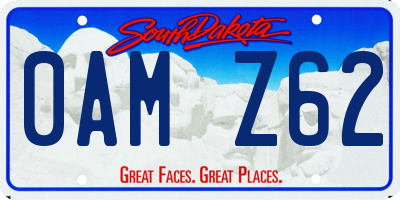SD license plate 0AMZ62