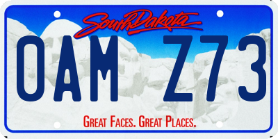SD license plate 0AMZ73