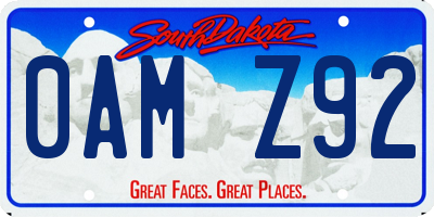 SD license plate 0AMZ92