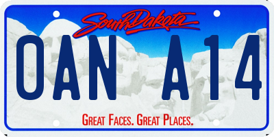 SD license plate 0ANA14