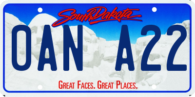SD license plate 0ANA22